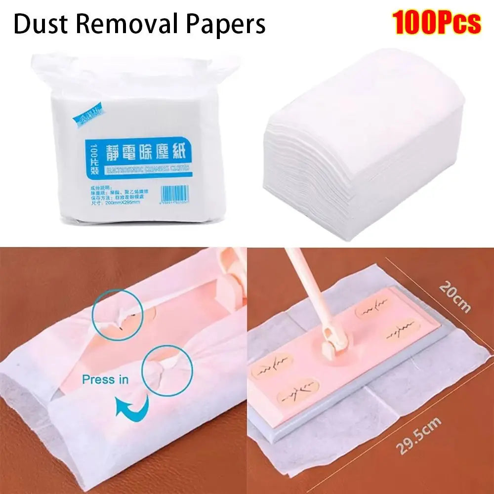 100Pcs 30x20cm Disposable Electrostatic Dust Removal Mop Paper Home Cleaning Wipes Tiles Cleaning Cloth Accessories