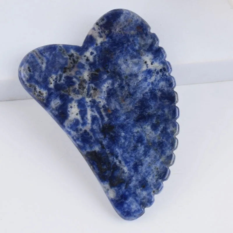 Blue stripes Face Massager Gua Sha Scraper Natural Jade Stone Skin Care Massager for Body Facial Neck Back Beauty Health Eye SPA