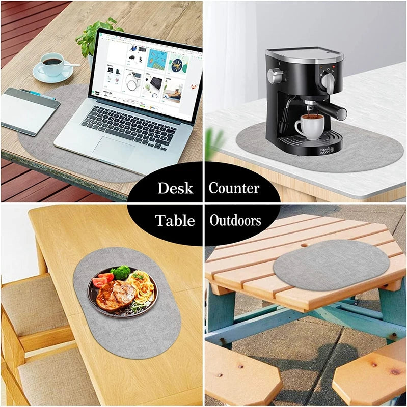 1/4/6pcs Decoration Oval Gift Placemats Heat Resistant Thick Faux