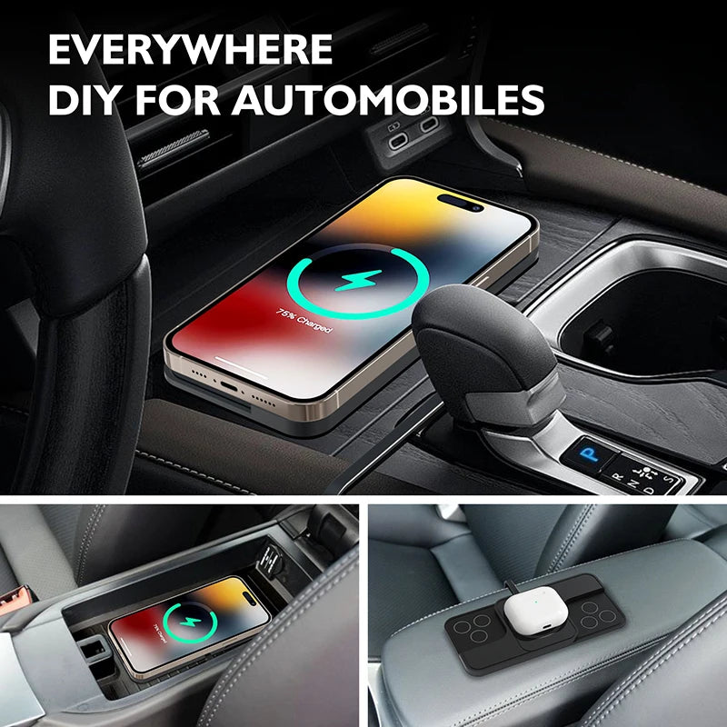 30W Fast Car Wireless Charger Pad for iPhone 15 14 13 12 Samsung Huawei AirPods Phone Non-slip Quick Car Wireless Charging Stand