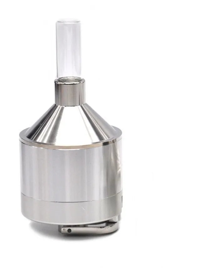 1Pc 44mm Metal Powder Hand Spice Mill Funnel Food Container Kitchen Tools Herb Grinder Hand Crusher with Glass Snuff Bottle