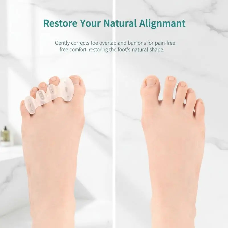 Toe Separators with Ventilation Holes - Foot Alignment Corrector for Bunion Pain, Plantar Fasciitis Relief & Toe Straightening