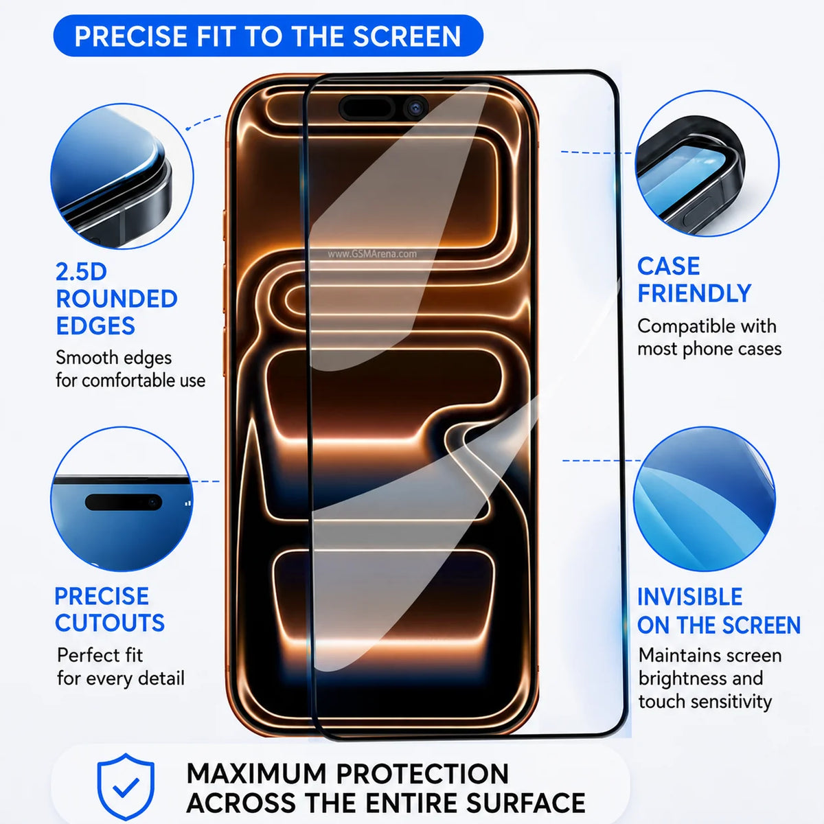10-1 pcs Tempered Glass for IPhone 17 Pro Max