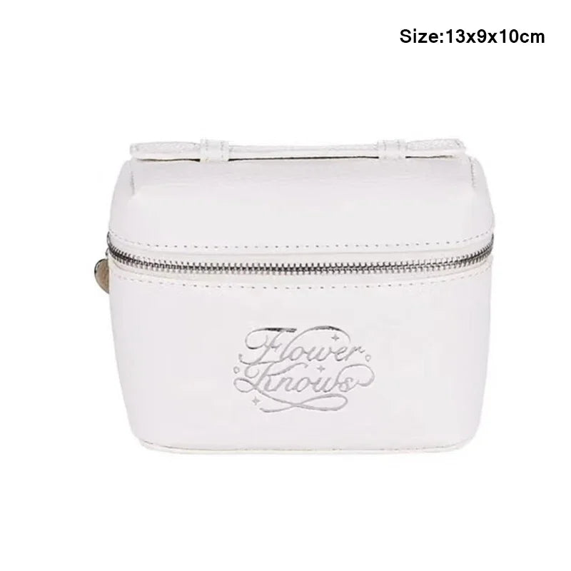Flower Know Limited Surrounding 7th Anniversary Makeup Folding Hand Mirror Portable Makeup Storage Satchel  Bag