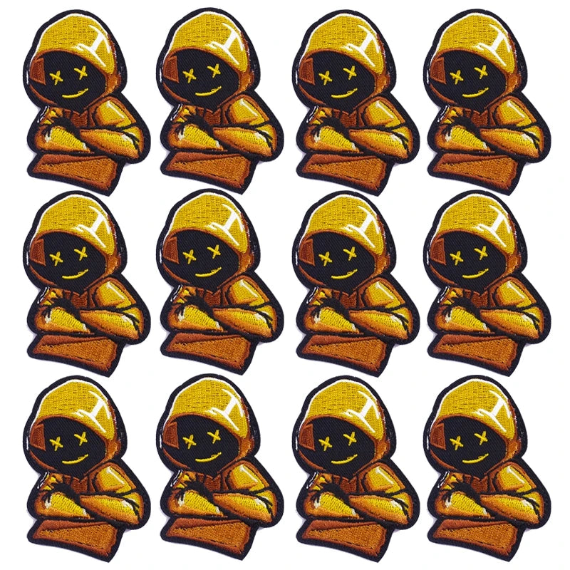 Prajna Wholesale 10PCS Punk Skull Patch For Clothing Skeleton Patches On Clothes DIY Fusible Patch Applqiues Embroidered Pacthes