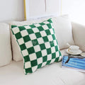1Pc 45*45cm 50*50cm Checkerboard Plaid Plush Cushion Cover Knitted Car Sofa Throw Pillow Cover Short Fleece Pillowcase Cushion