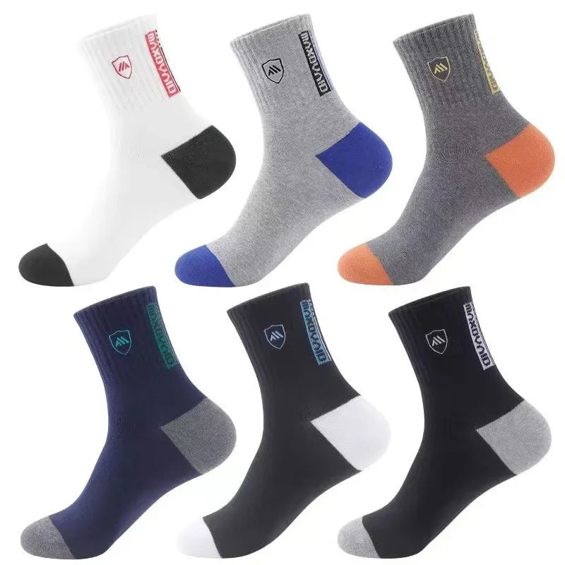 5 Pairs High Quality Business Men Socks Autumn Winter Breathable Athletic Men's Cotton Sports Socks 100% Cotton Thick Socks