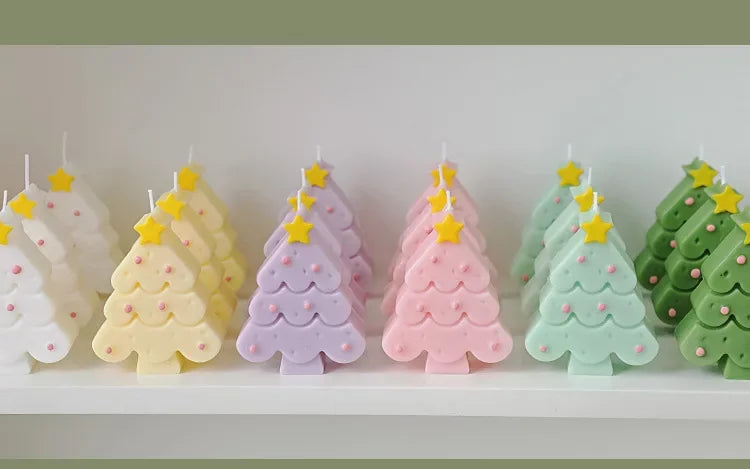 Christmas Scented Candle with Box Mini Christmas Tree Shape Fragrance Candle Home Decor Candle Gift for Friends Women Souvenir