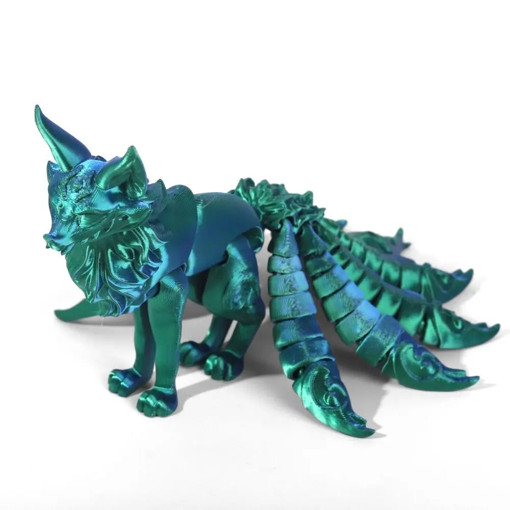 PLA 3D Printed Fox Model Multi-jointed Movable Fine-tailed Fox Doll Multicolor Articulated Animal Figurine Desktop Decoration
