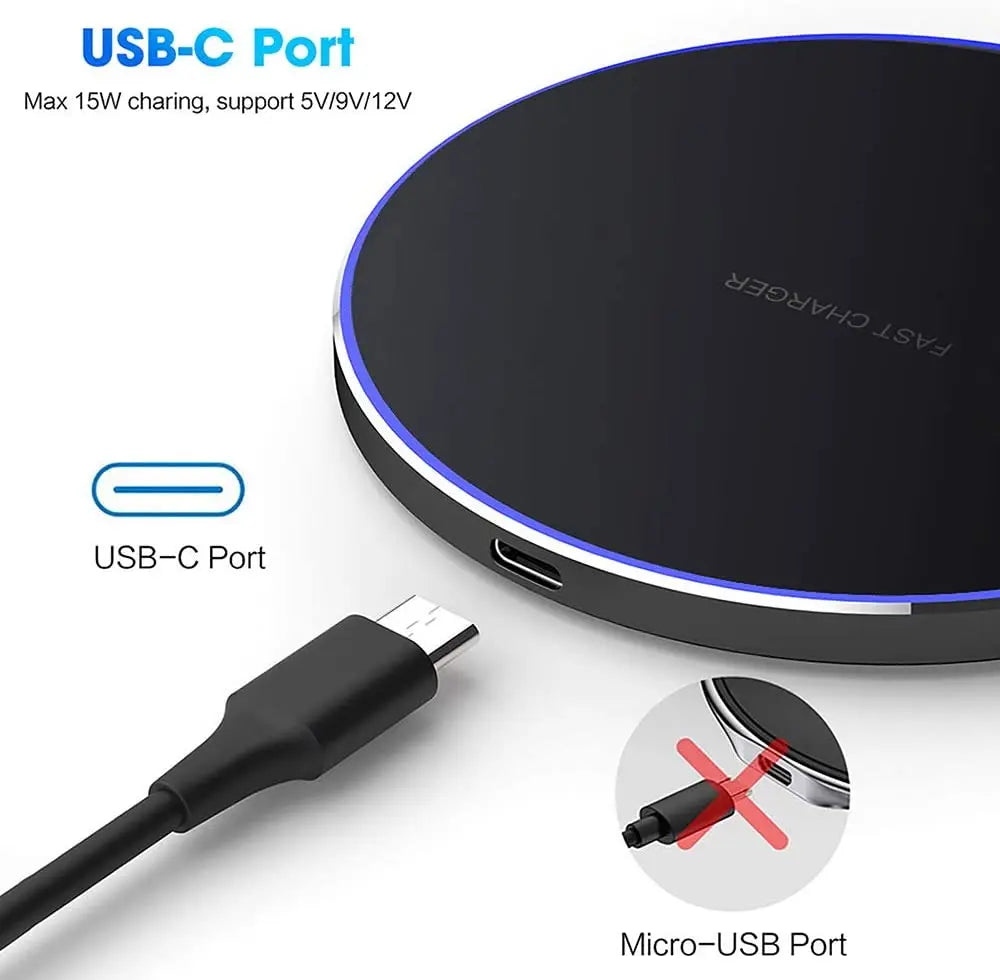 15W Type-C Wireless Charger Pad Receiver Kit For Samsung S20 S10 S9 S8 Wireless Adapter Coil For iPhone13 11 Pro 8 7 6S 6 5