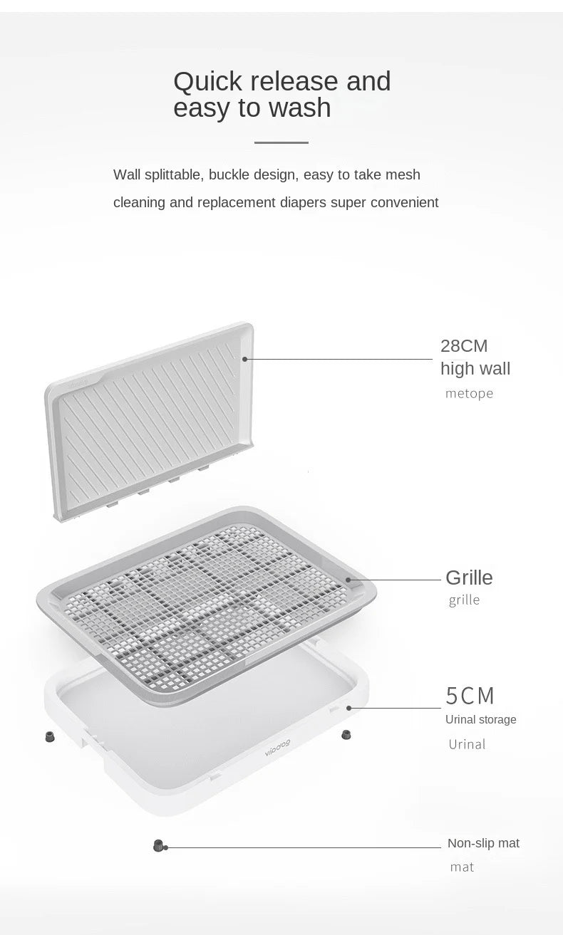 Dog Pee Tray Bedpan Indoor Simple Training Urinal Size Flat Grid With Column Pet Waste Toilet Pool For Dogs