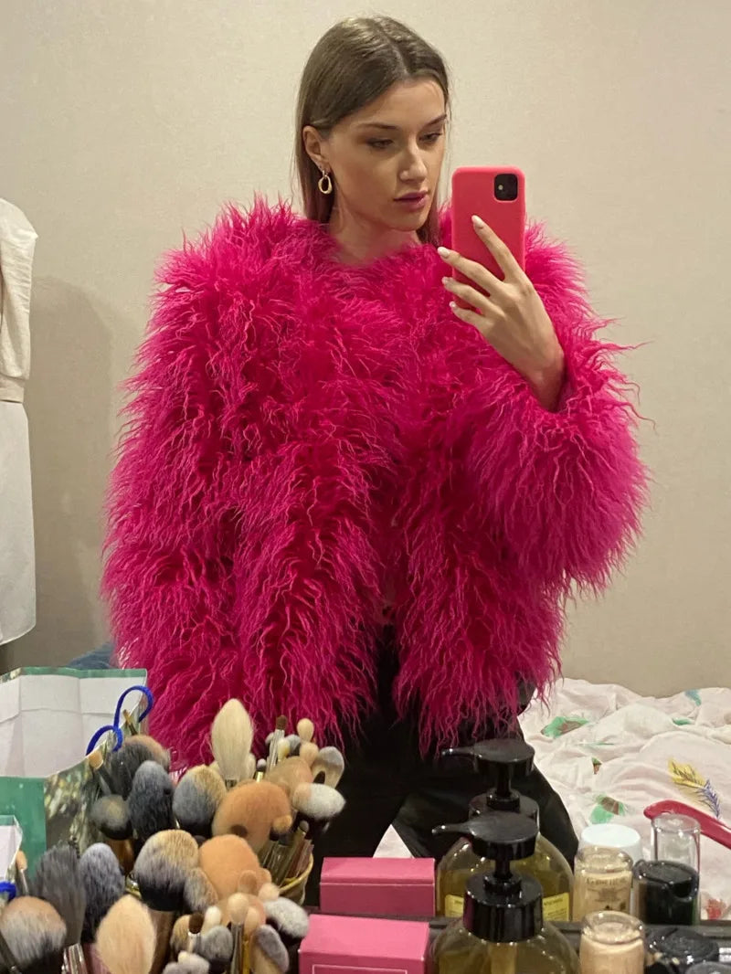 34 Colors 3XL Fur Coats Women Autumn Winter Top Fashion Faux Fur Coat Elegant Thick Warm Faux Fur Jackets For Women 2025 Top MA7