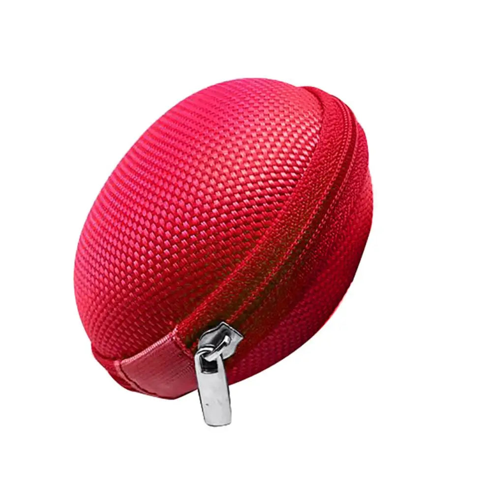 Round Earphone Storage Bag Composite Material Durable Zipper Design Portable Earbuds USB Cable Carrying Case Organizer Pouch