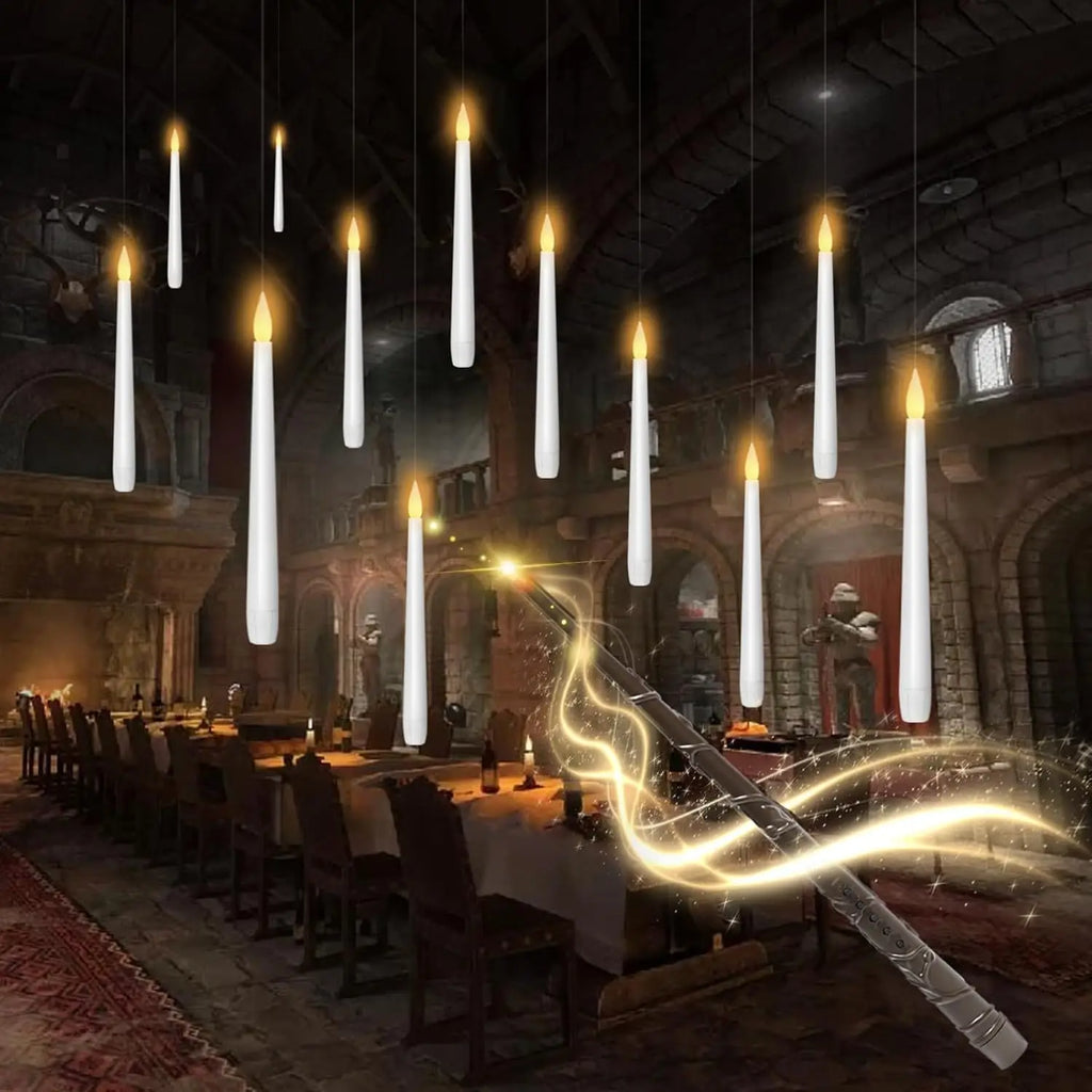 Halloween Decorations - Floating Candles with Wand - 12