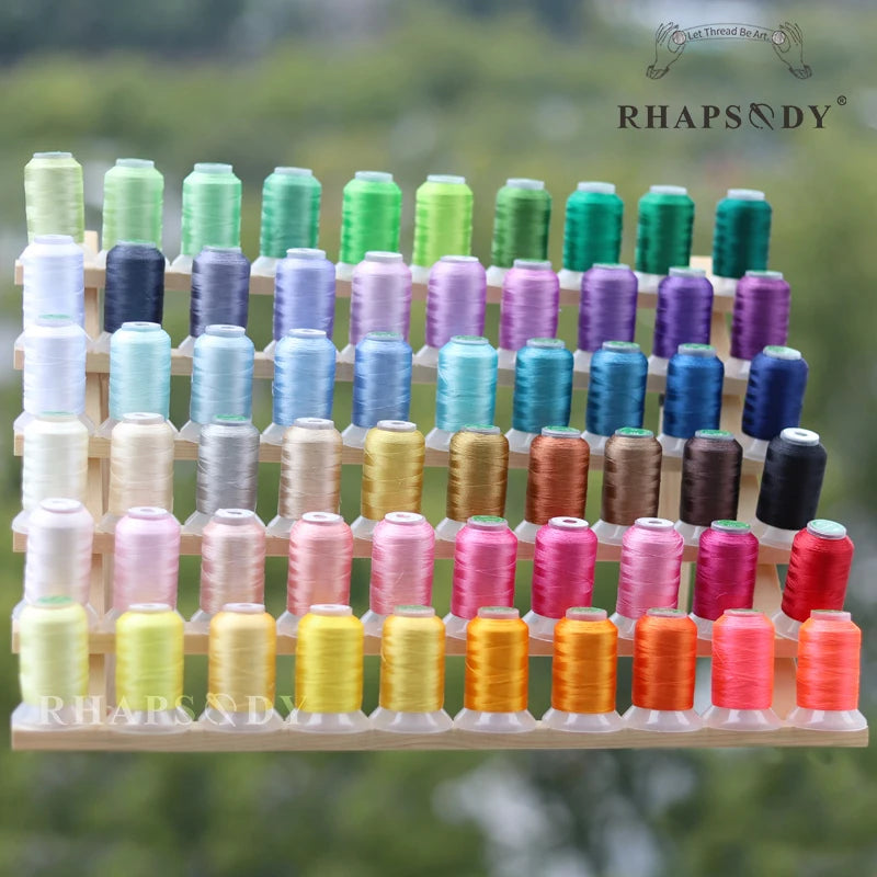 Rhapsody 40WT Polyester Embroidery Machine Thread 550Y 60 Colors Brother Babylock Janome Singer Pfaff Husqvarna Bernina Sewing