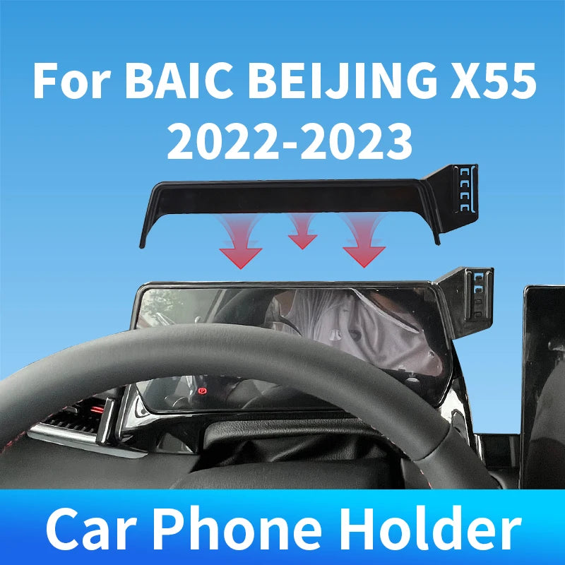 Car Phone Holder Screen Wireless Charger Gravity 360 Rotation For BAIC BEIJING X55 2022-2023 For Car Auto Interior Accessories