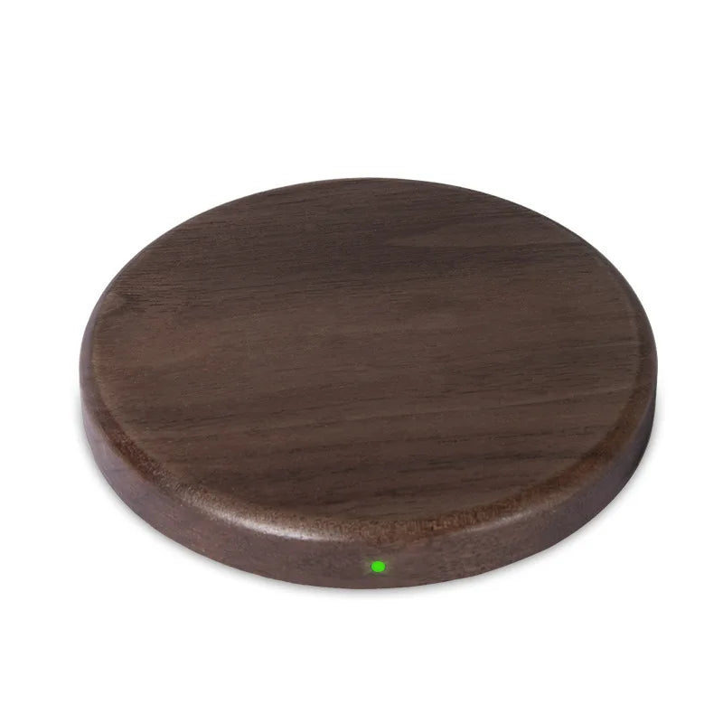 10W 15W Wireless Charger Walnut Wood Grain Slim Wireless Charging for iPhone 17 16 15 14 13 Pro Max S25 S26 FE Ultra Charger Pad