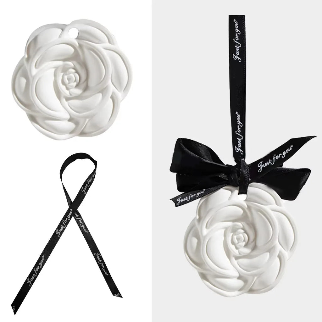1/10PCS Camellia Gypsum Aromatherapy Pendant For Car Home Decor Suitable For Home Cabinets Drawers And Car Hanging Ornaments