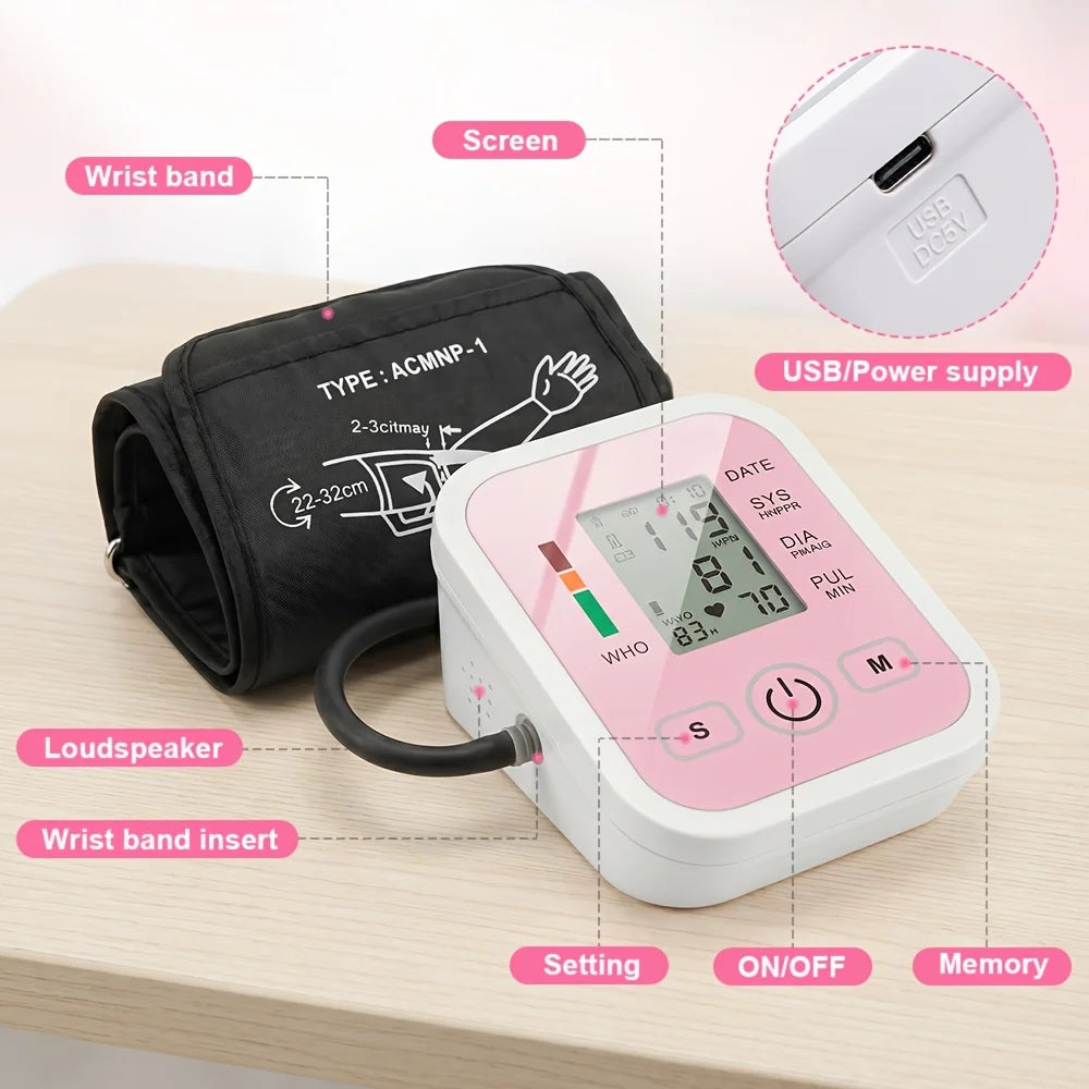 Upper Arm Blood Pressure Monitor Automatic Digital Heart Rate