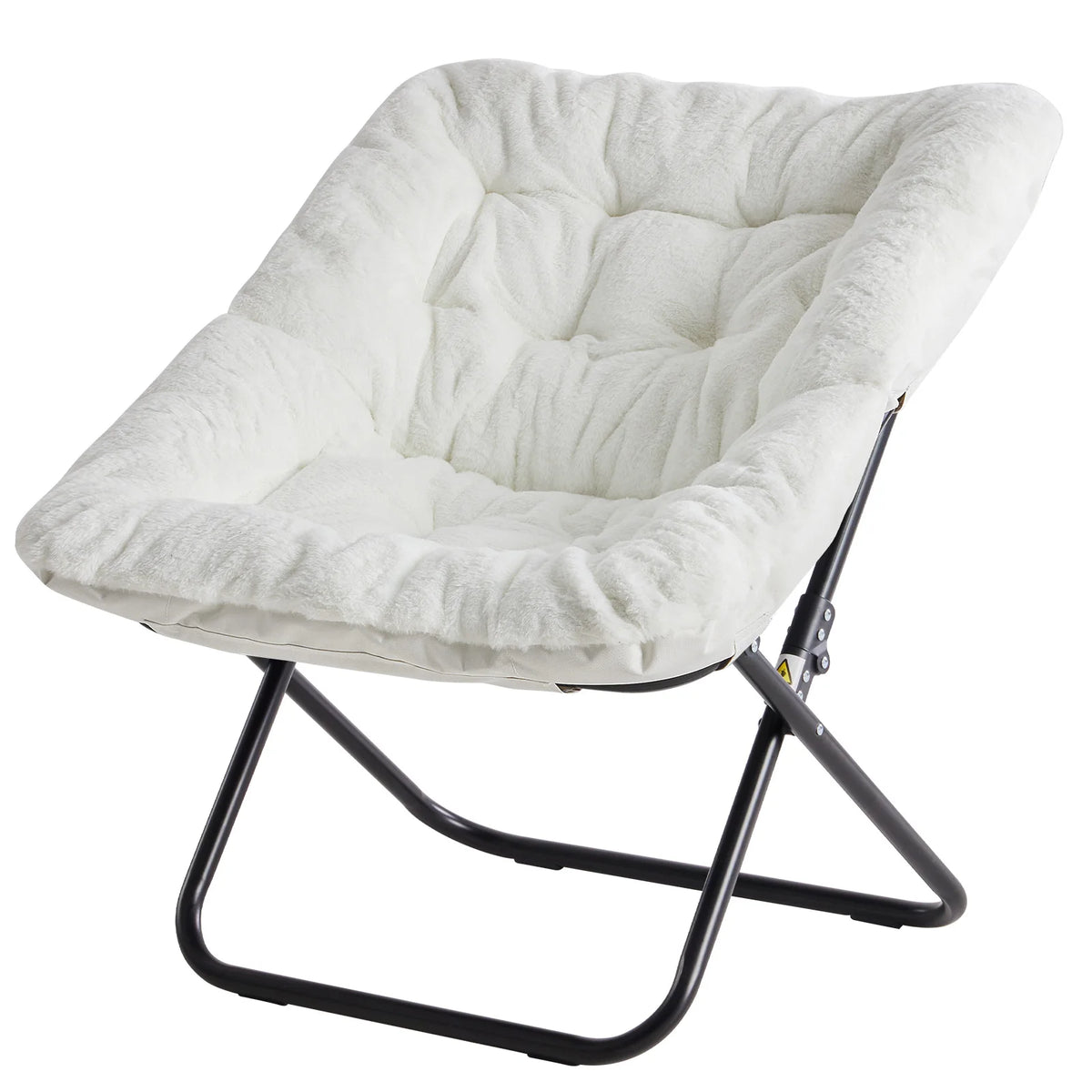 Faux Fur Folding Saucer Lounge Chair