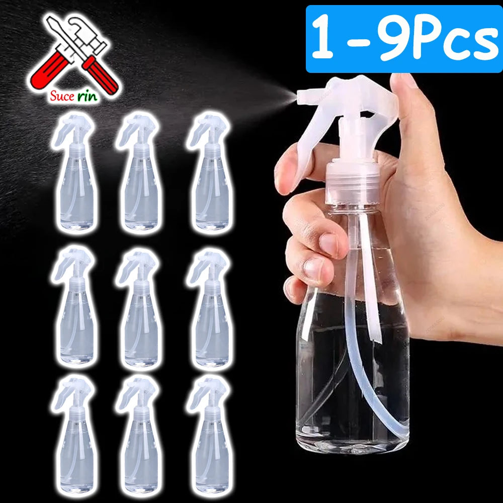1-9 Pcs Top Refillable Trigger Sprayer 200ml Plastic Spray Bottle Clear Empty Spray Bottles Atomizer Gardening Kitchen Hair Care