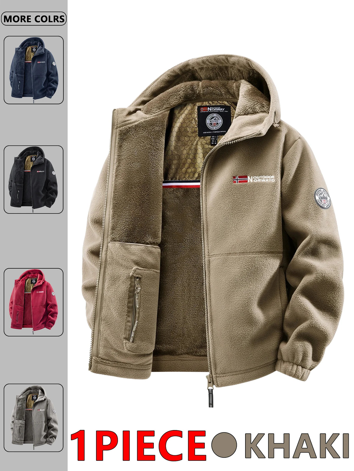 Men's Autumn and Winter Outdoor Hooded Jacket