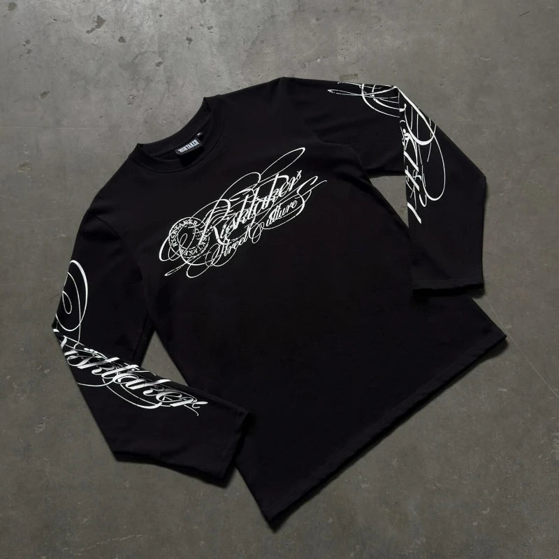 Y2k Cultural Long Sleeves Trendy Creative Pattern Print Men Women Sweatshirt Harajuku Retro Hip Hop Streetwear Unisex Pullover
