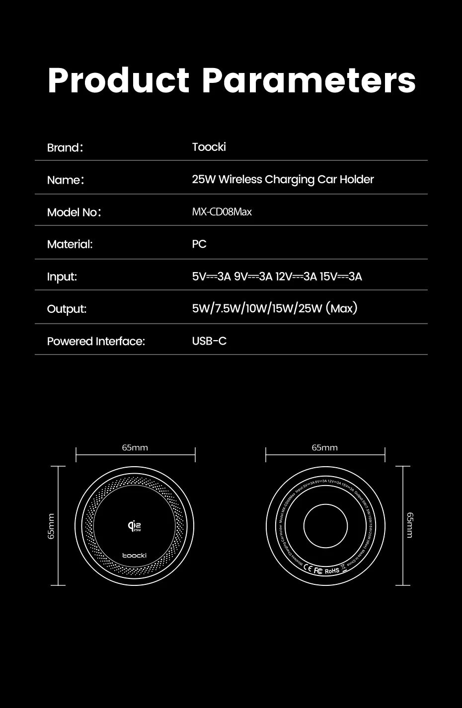 Toocki Qi2.2 25W Car Wireless Charger Phone Holder Stand TEC Cooling for iPhone 17 16 15 Pro Max Smasung S26 S25 Magsafe Charger