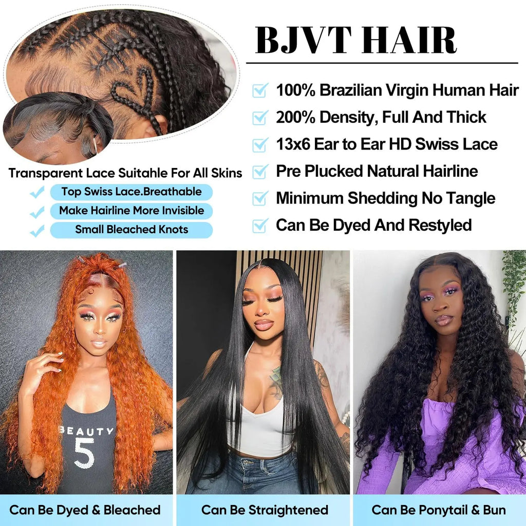 HD Lace Wig 13x6 Human Hair Natural Color Deep