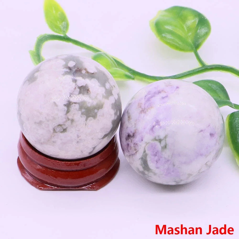 30MM Crystal Ball Natural Reiki Healing Quartz Stone Globe Energy Gemstone Fengshui Sphere Wicca Chakra Massage Home Decor Gifts