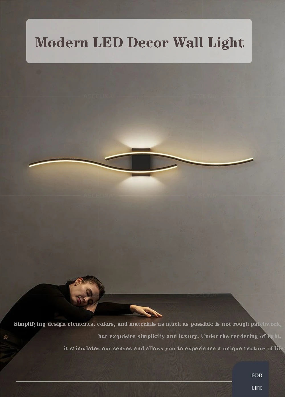 LED Wall Lamp 60/80CM Remote Control Wall Sconce Living Room TV Background Decor Bedroom Kitchen Stair Home Decor Led Lighting