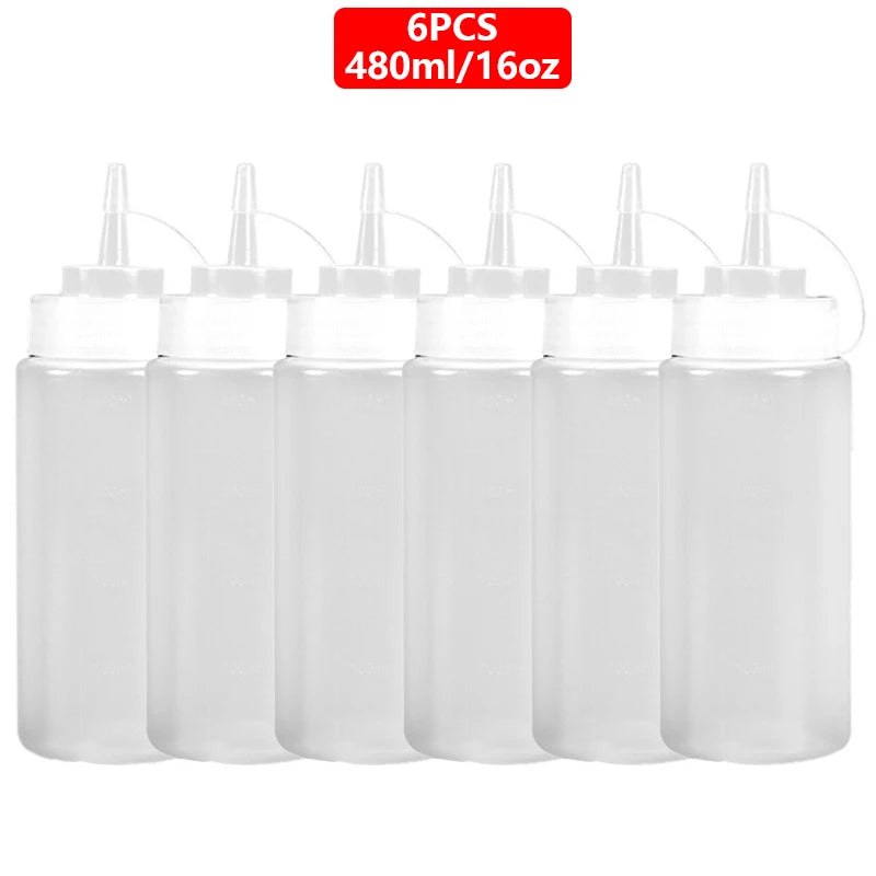 Large Squeeze  Condiment Squeeze Bottles Hot Sauces Olive Oil Bottles Ketchup Mustard Dispensers Kitchen Accessories Gadgets