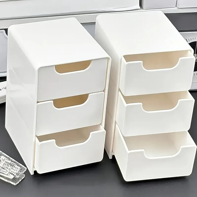 For Desk Perfect for Office Supplies Jewelry Cosmetics Storage Desk Organizer Mini Chic 3-Tier Drawer Organizer