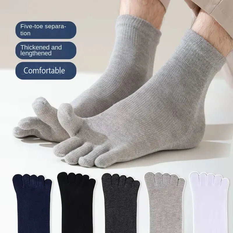 12/5/1pairs Five Finger Socks Pure color Sweat Absorbing Mid Tube Split Toe Socks Toes Socks Sports Tab Socks for Men and Women