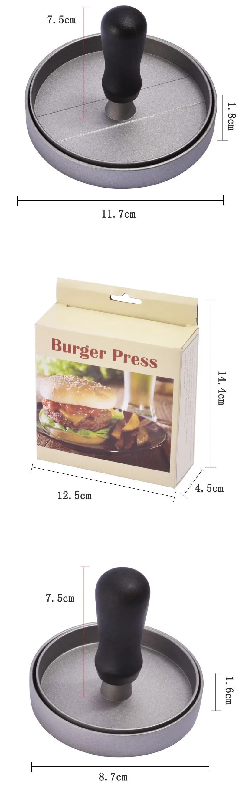 Hamburger Patty Maker Press Non-Stick No Deformation Manual Round Rice Ball Durable Portable Convenient Kitchen Beef BBQ Tools