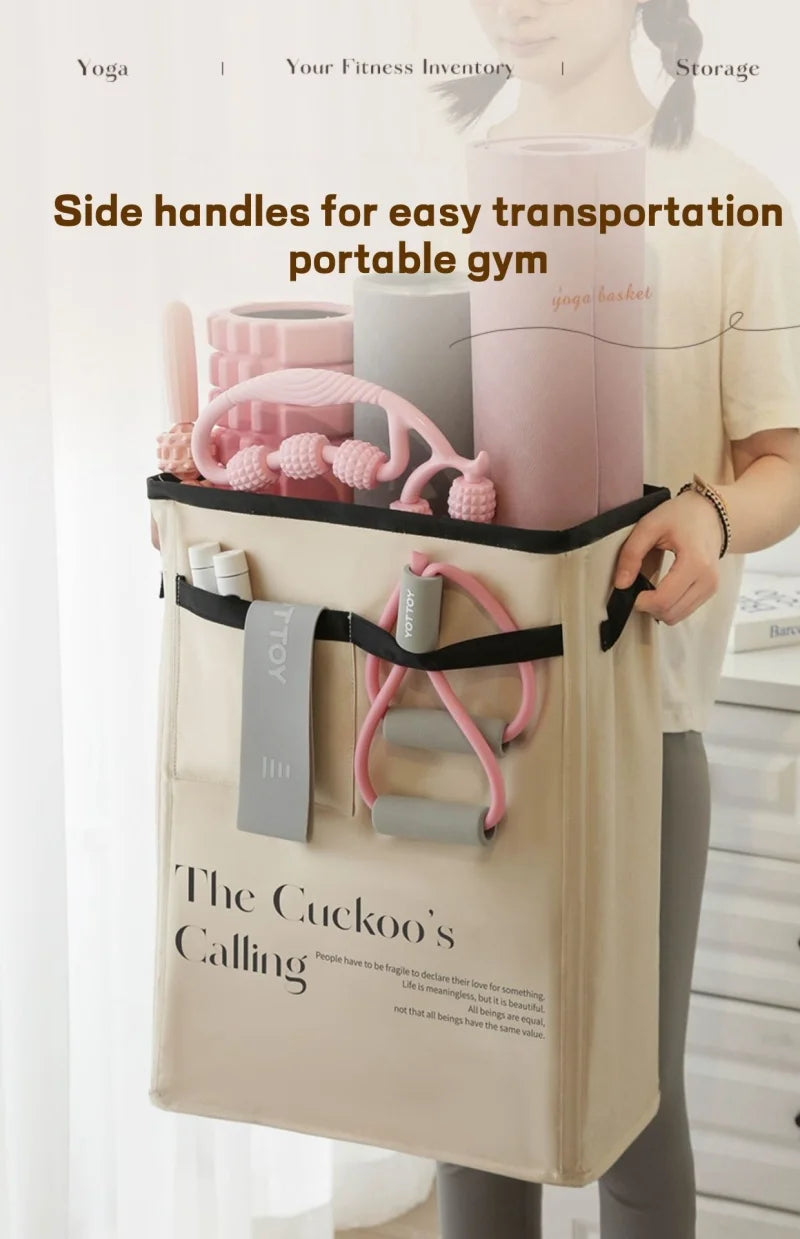 Yoga Storage Basket Sports Equipment Storage Foldable Miscellaneous Items Yoga Mat Organizer