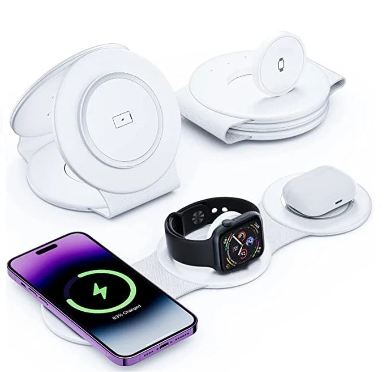 3 In 1 Magnetic Wireless Charger 30W Fast Charging Station Pad Foldable Phone Chargers Stand for iPhone 16-12 IWatch 8 7