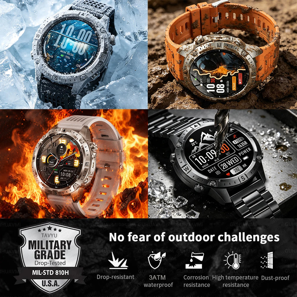 Outdoor GPS Offline Map Smart Watch Men 3ATM Waterproof