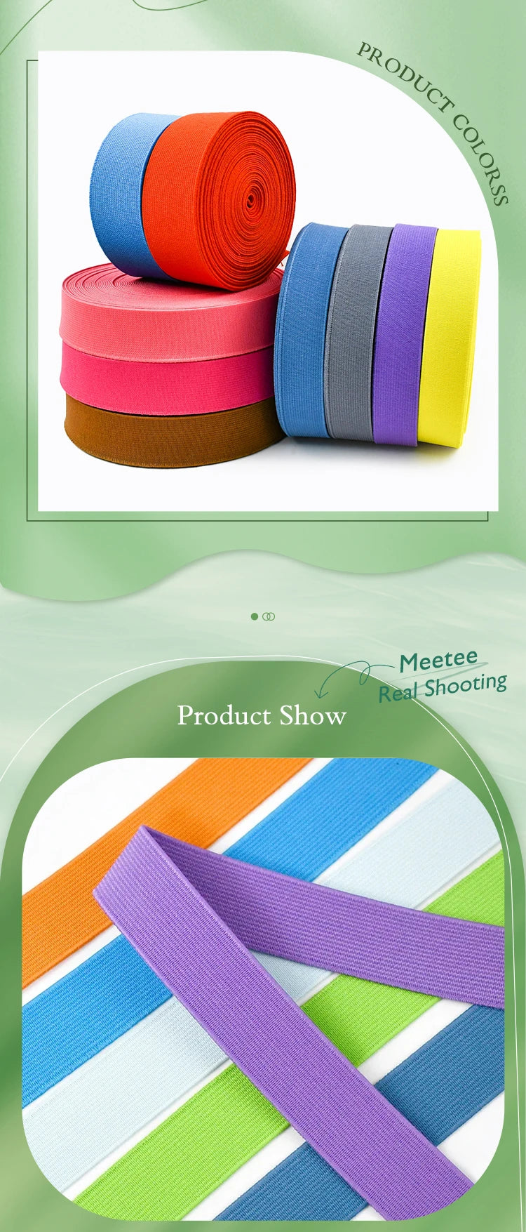 10M 20-50mm Nylon Rubber Bands Sewing Belt Sling 1.2mm Thick Elastic Band Garment Decoration Stretch Ribbon Tape DIY Accessories