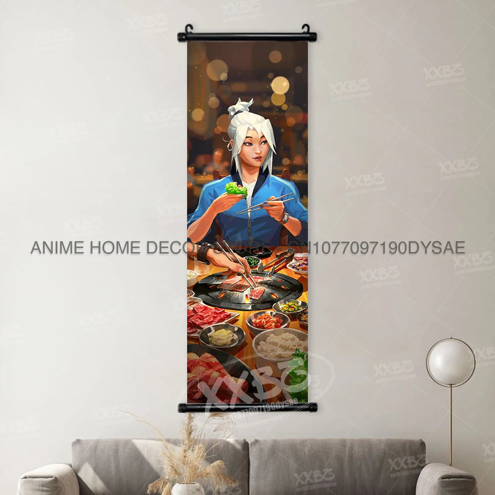 Valorant Posters Harbor Decorative Painting Astra Scrolls Picture Omen Home Decor Brimstone Home Decor Viper Wall Art Jett Mural