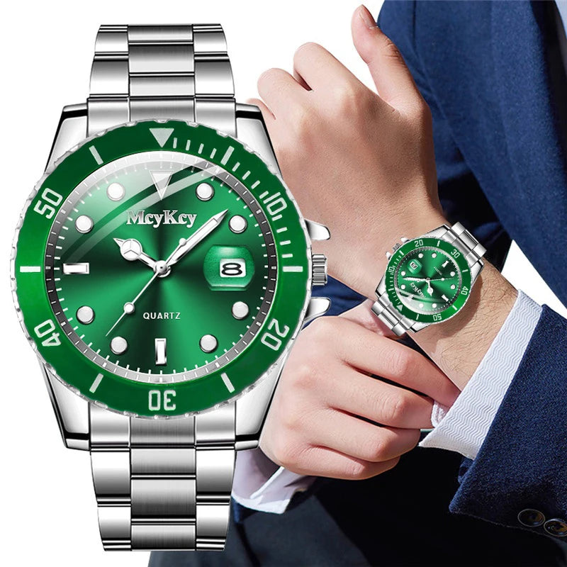 Luxury Large Dial Men Business Watches Fashion Calendar Men's