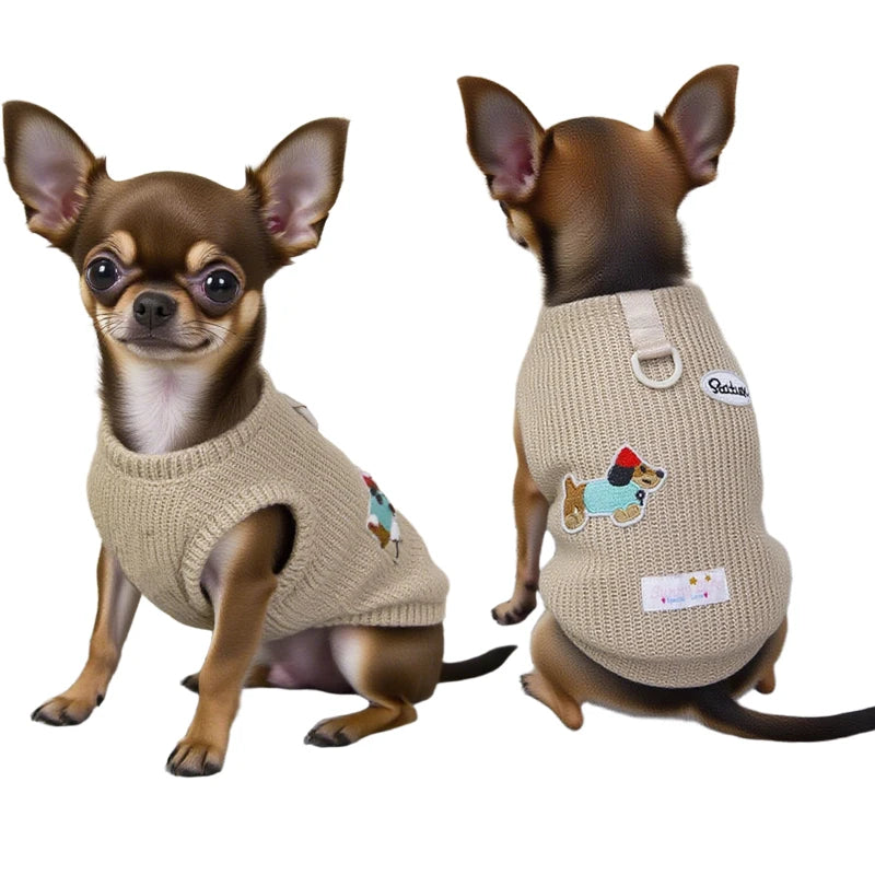 Dog Sweater for Small Dogs, Knitted Pullover Pet Apparel Winter Puppy Clothes for Chihuahua Yorkie