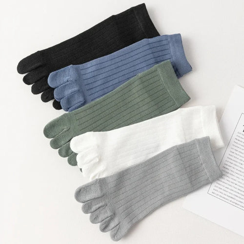 1/3/5 Pairs Mens Five Finger Socks Breathable Ankle Short Socks Thin Cotton Toe Socks with Separate Fingers Fashion Sports Socks