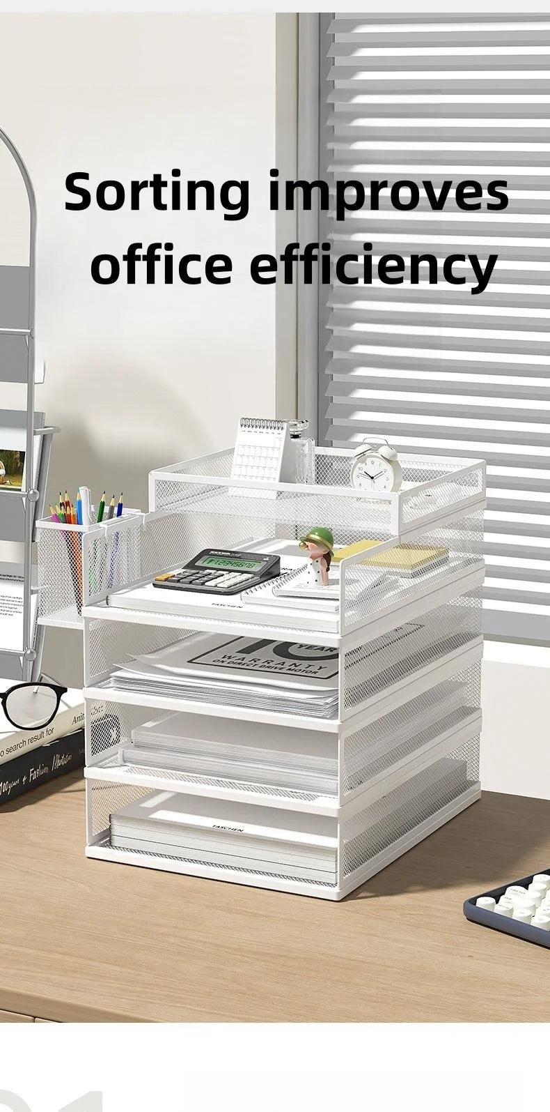 Metal Mesh Desk Organizer Box Office A4 Paper Organizer Document File Letter Book Pen Brochure Filling Tray Rack Shelf Carrier