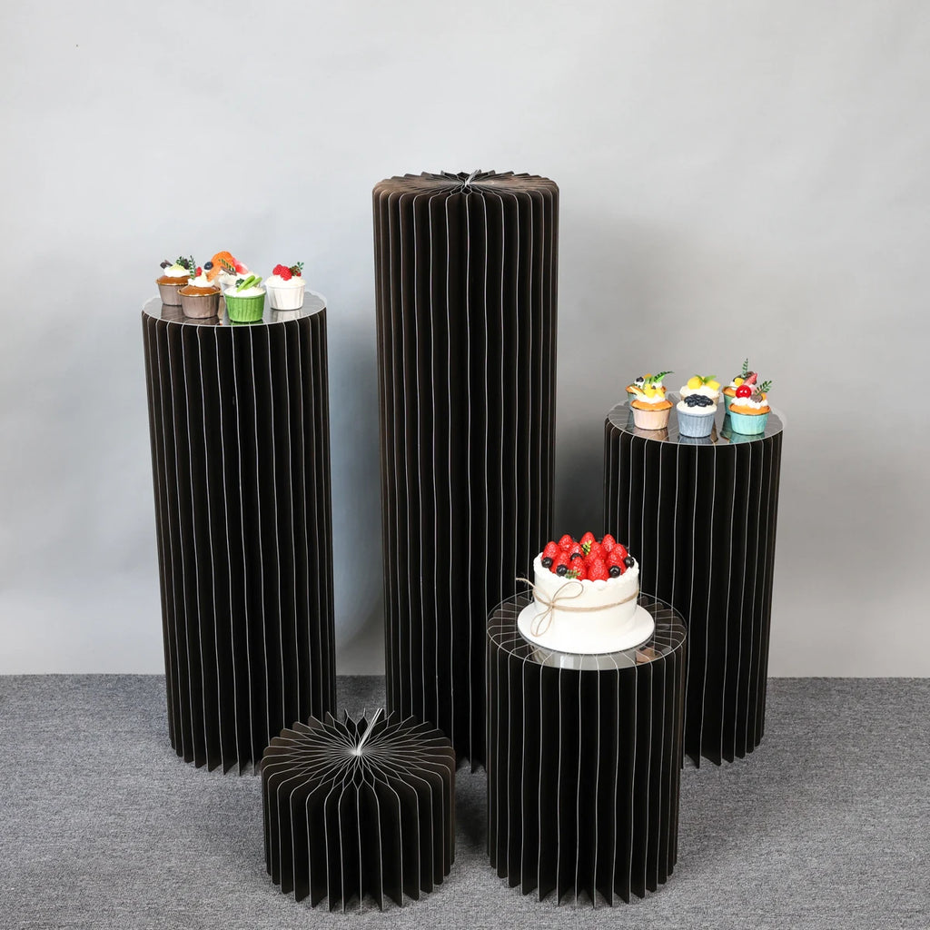 Centerpieces Cardboard Vases Foldable Cardboard Display Columns Stand for Wedding Birthday Party Backdrop Cupcake Decorations
