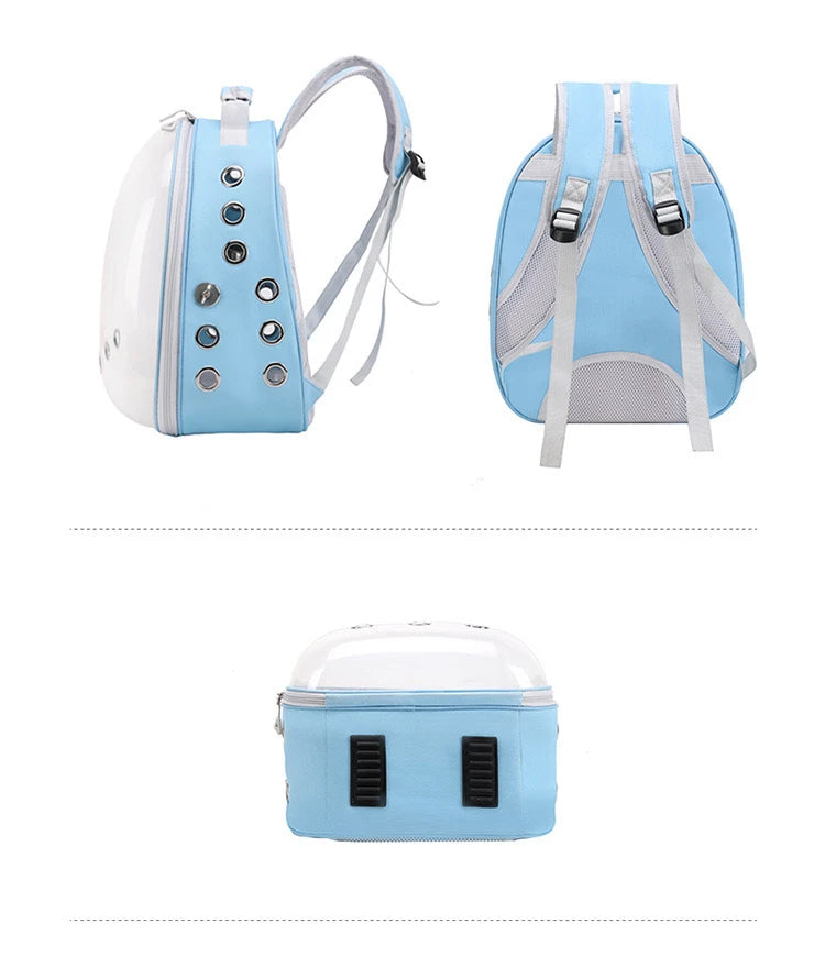 Portable Bird Cage with Prech Feeder and Tray, Acrylic Pet Backpack Bag, Parakeet, Cockatiel, Parrot, Bunny, Travel
