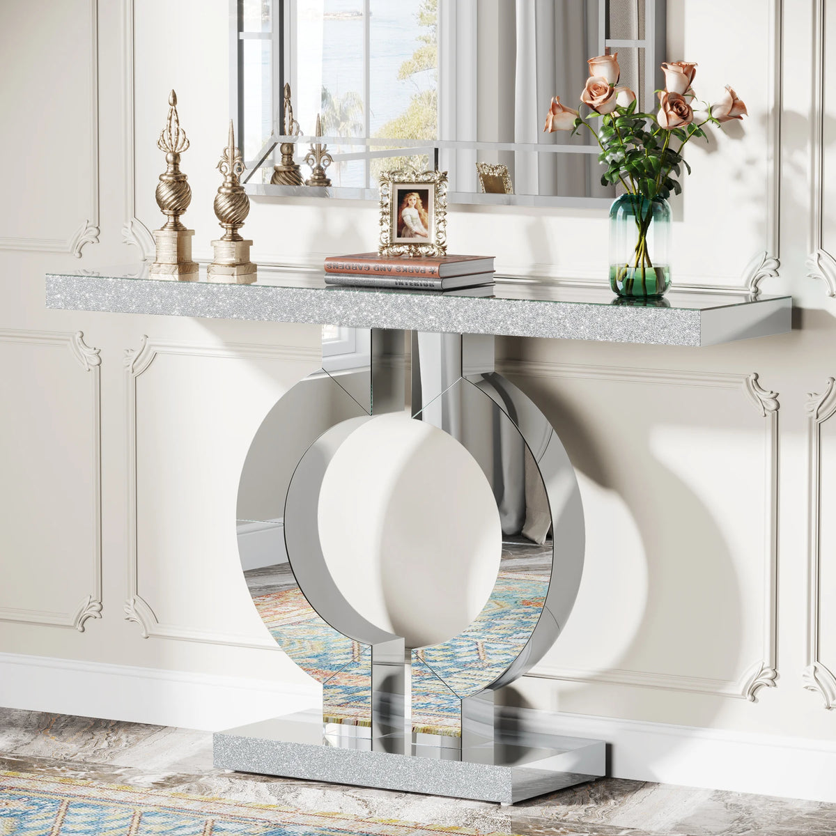 Tribesigns 43.3-Inch (110cm)Mirrored Console Table