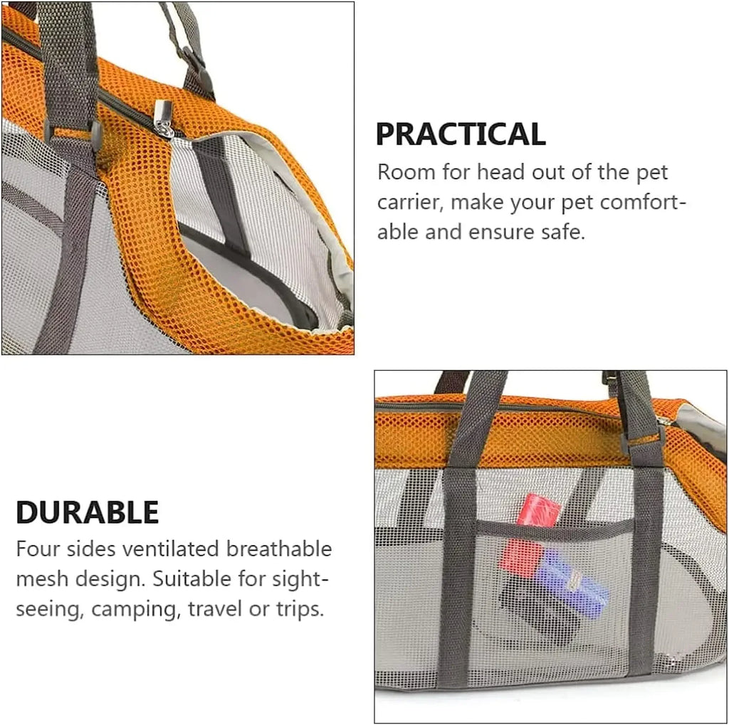 Pet Carrier Bags Mesh Foldable Pet Carrier Handbag Purse for Small Dogs Miniature Schnauzer Miniature Dogs Accessories