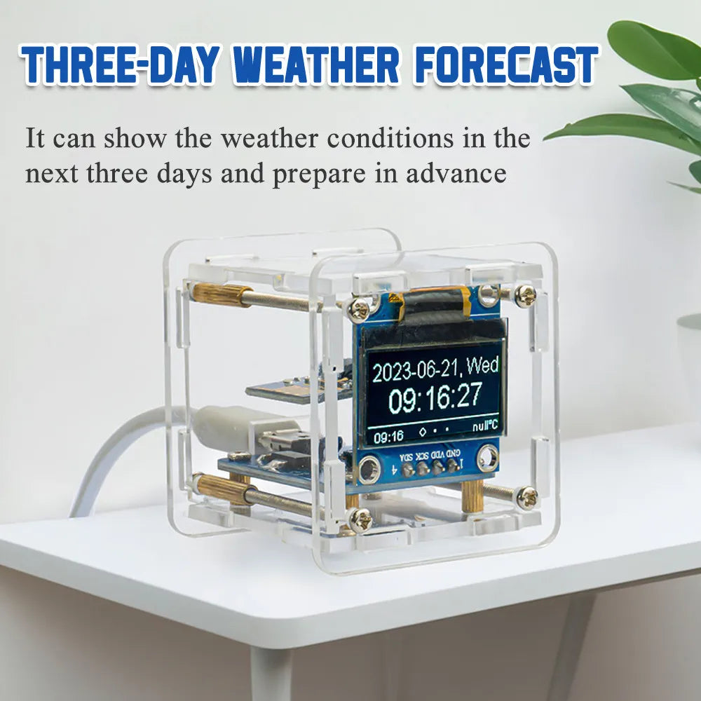ESP8266 Mini WiFi Weather Clock DIY Kit