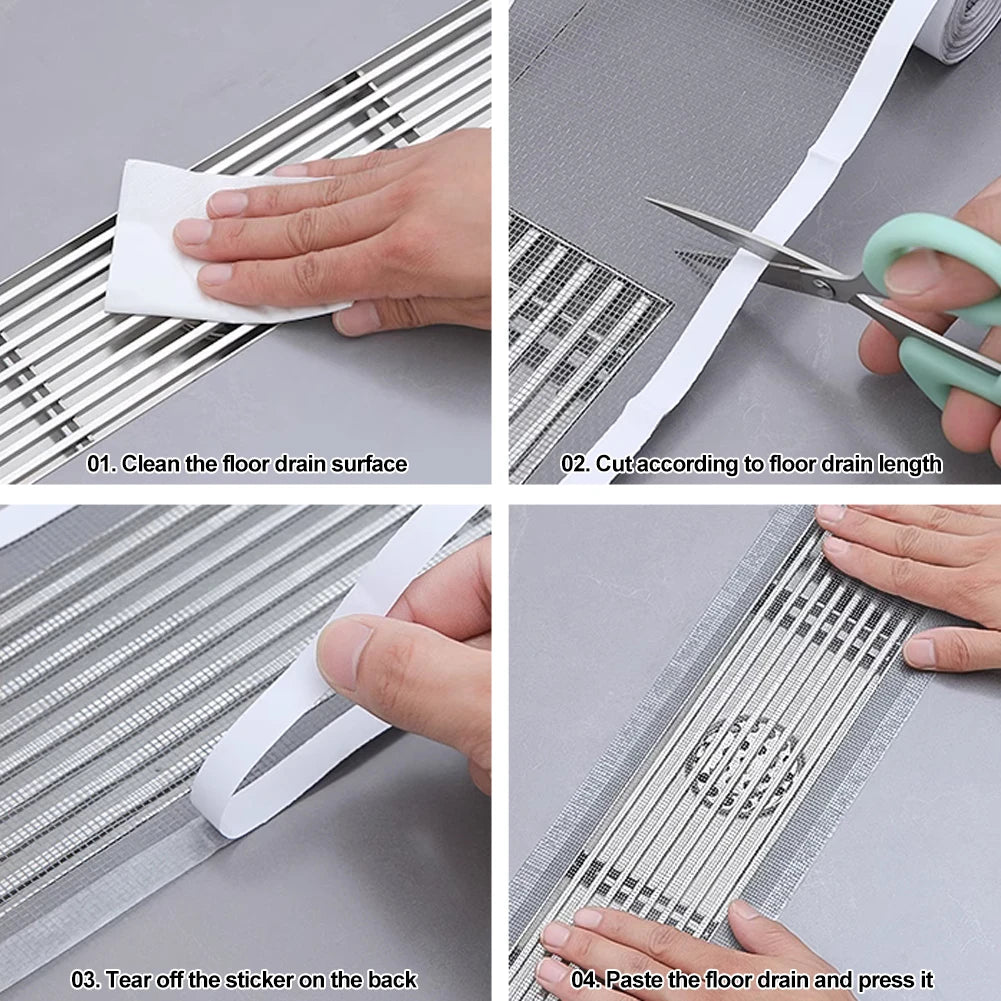 5/10 Meter Strainer Kitchen Sink Sewer Outfall Stopper Bathroom Mesh Stickers Disposable Shower Floor Drain Filter Hair Catcher